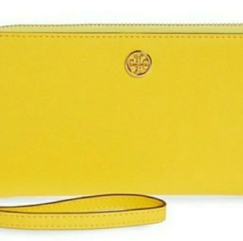 Tory Burch Yellow Zip-Around Wristlet Wallet